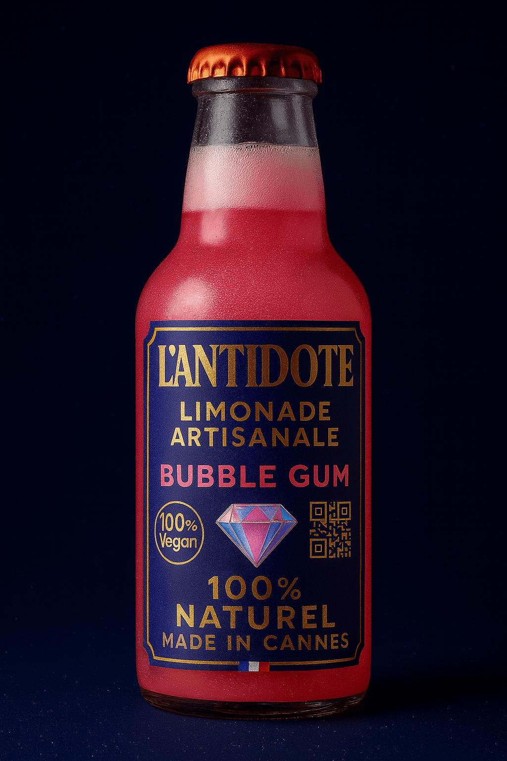 L’ANTIDOTE – BUBBLE GUM 💖 33cl - L’ANTIDOTE Limonade Pailletée Made in Cannes