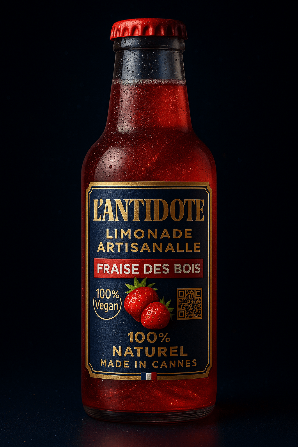 L’ANTIDOTE – FRAISE DES BOIS 🍓33cl - L’ANTIDOTE Limonade Pailletée Made in Cannes