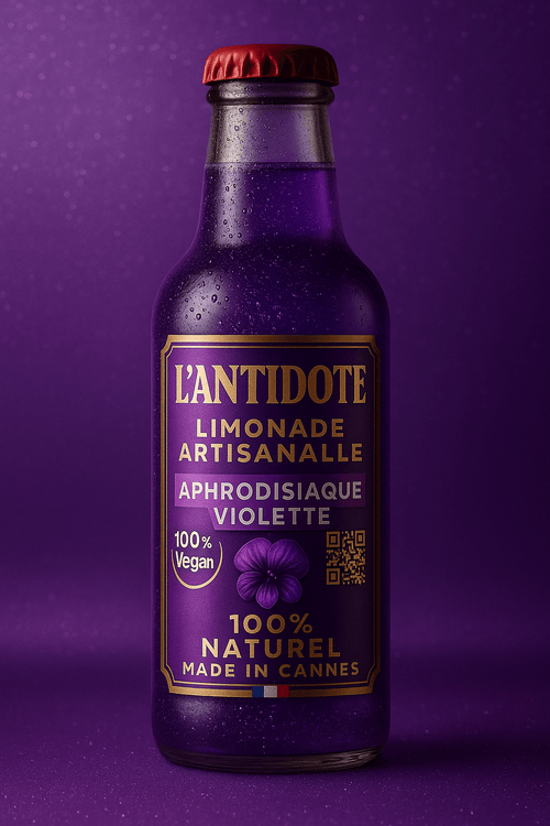 L’ANTIDOTE – APHRODISIAQUE VIOLETTE 🪻 33cl - L’ANTIDOTE Limonade Pailletée Made in Cannes