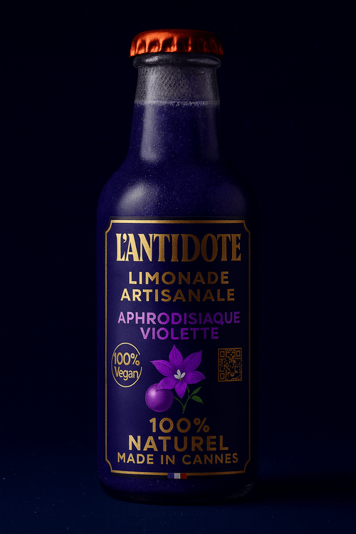 L’ANTIDOTE – APHRODISIAQUE VIOLETTE 🪻 33cl - L’ANTIDOTE Limonade Pailletée Made in Cannes