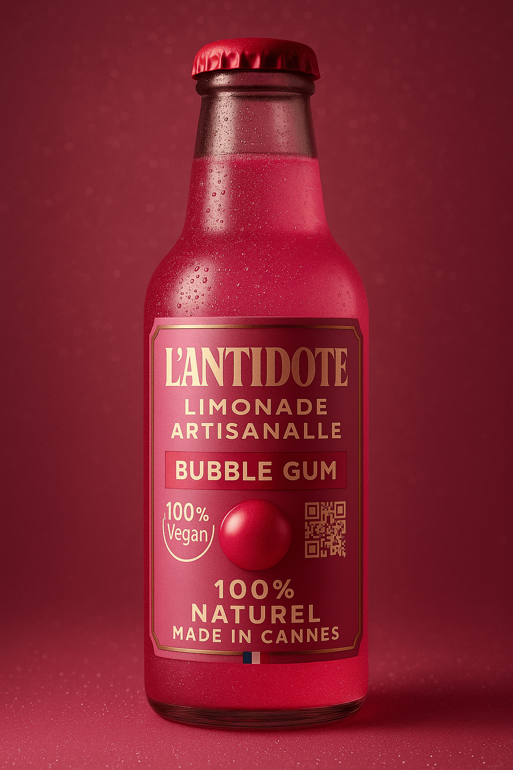 L’ANTIDOTE – BUBBLE GUM 💖 33cl - L’ANTIDOTE Limonade Pailletée Made in Cannes
